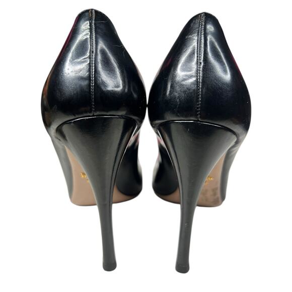Prada Women’s Black Classic Leather Pumps Size 39.5 US 9.5 - Picture 8 of 13